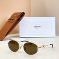 Celine Round Triomphe Metal Sunglasses