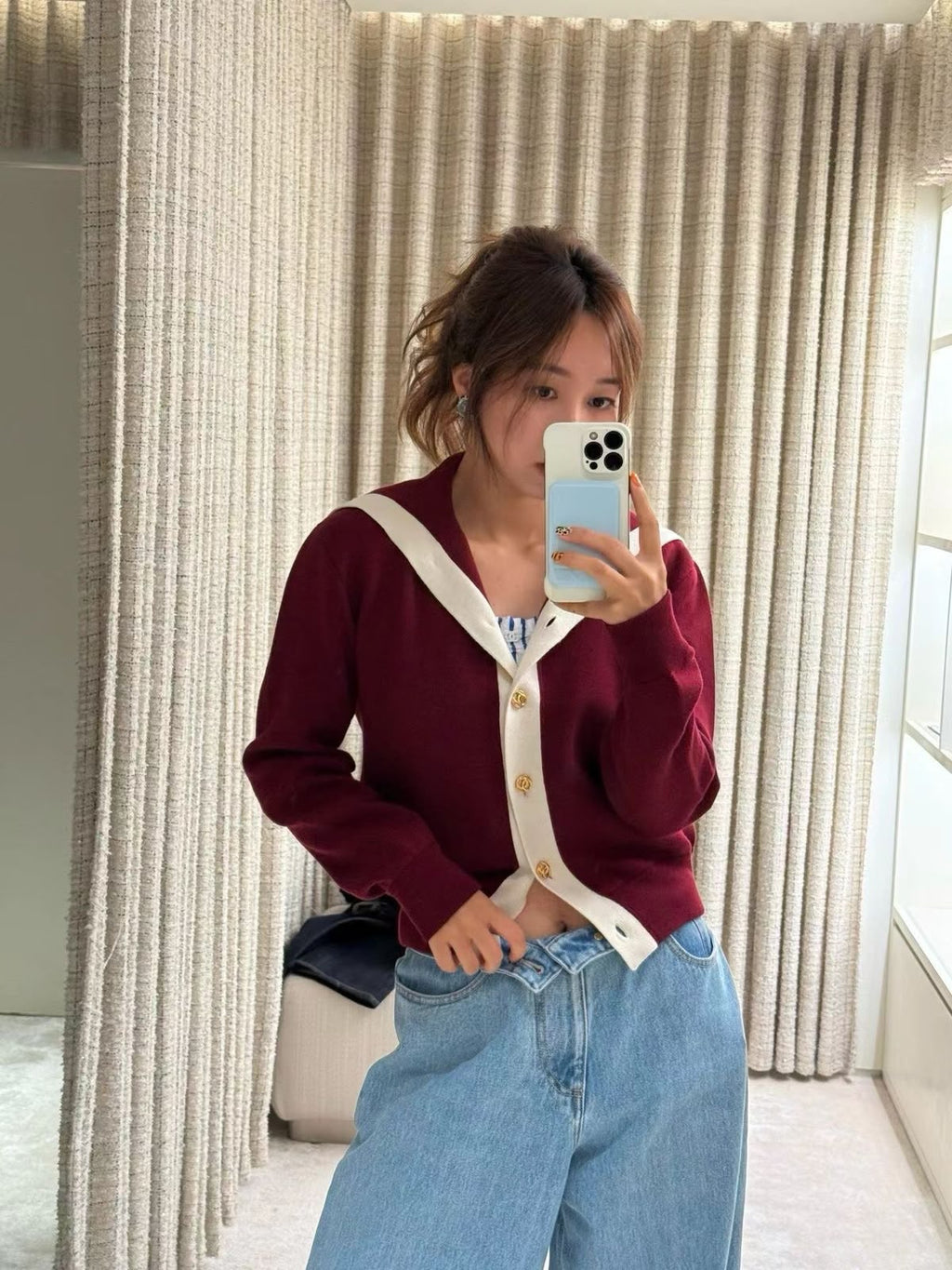 Chanel Sailor Collar Cashmere Cardigan