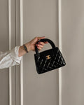 CHANEL Black Quilted Top-Handle Bag