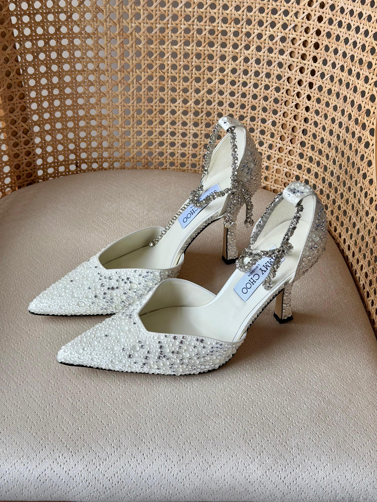 Jimmy Choo Saeda Crystal Chain Pump