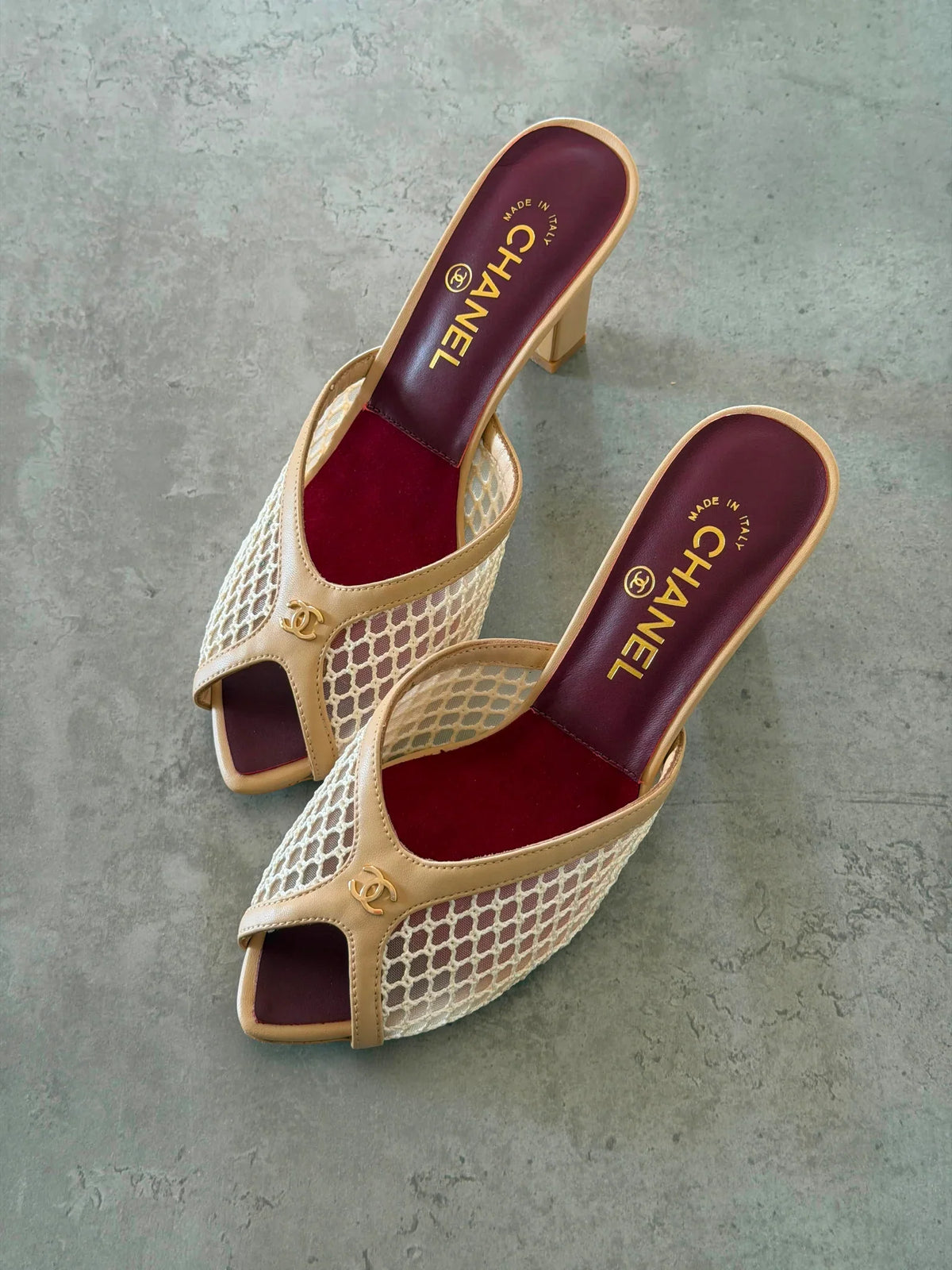 Chanel Mules in Mixed Fibers Cotton & Lambskin