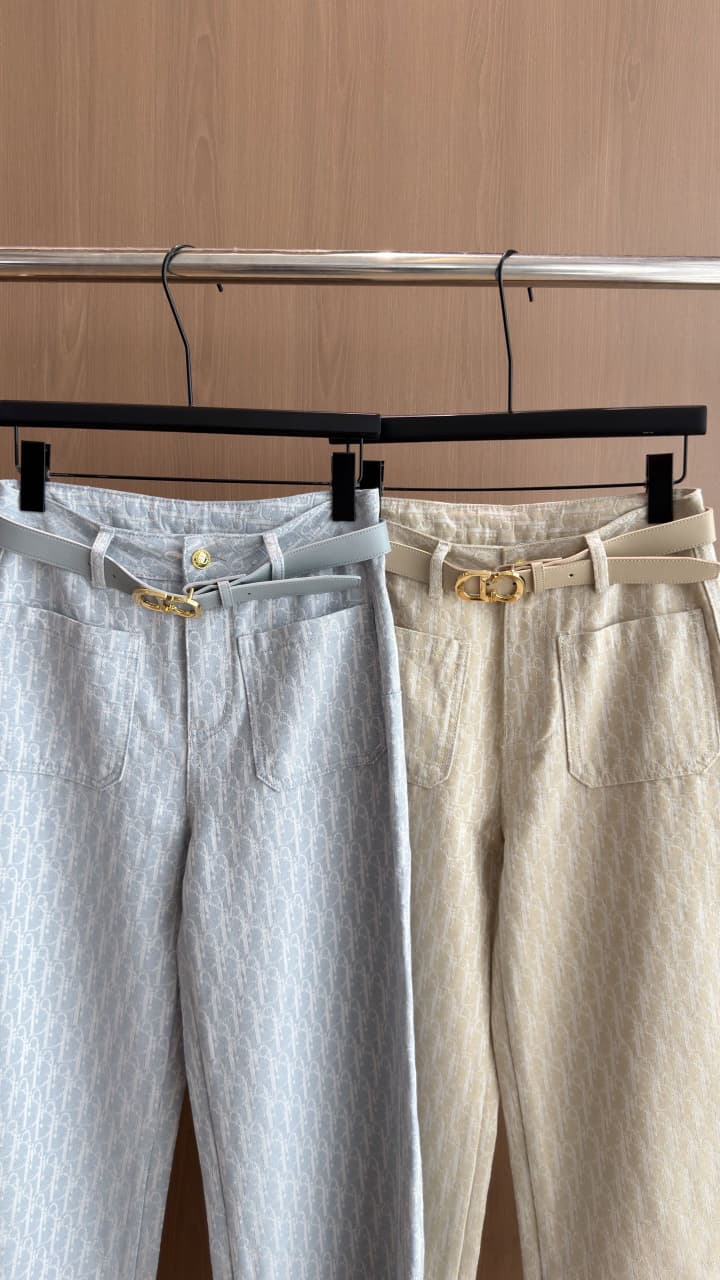 Dior Oblique Jacquard Belt Trousers