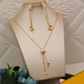 Fendi Gold Crystal Jewelry Set