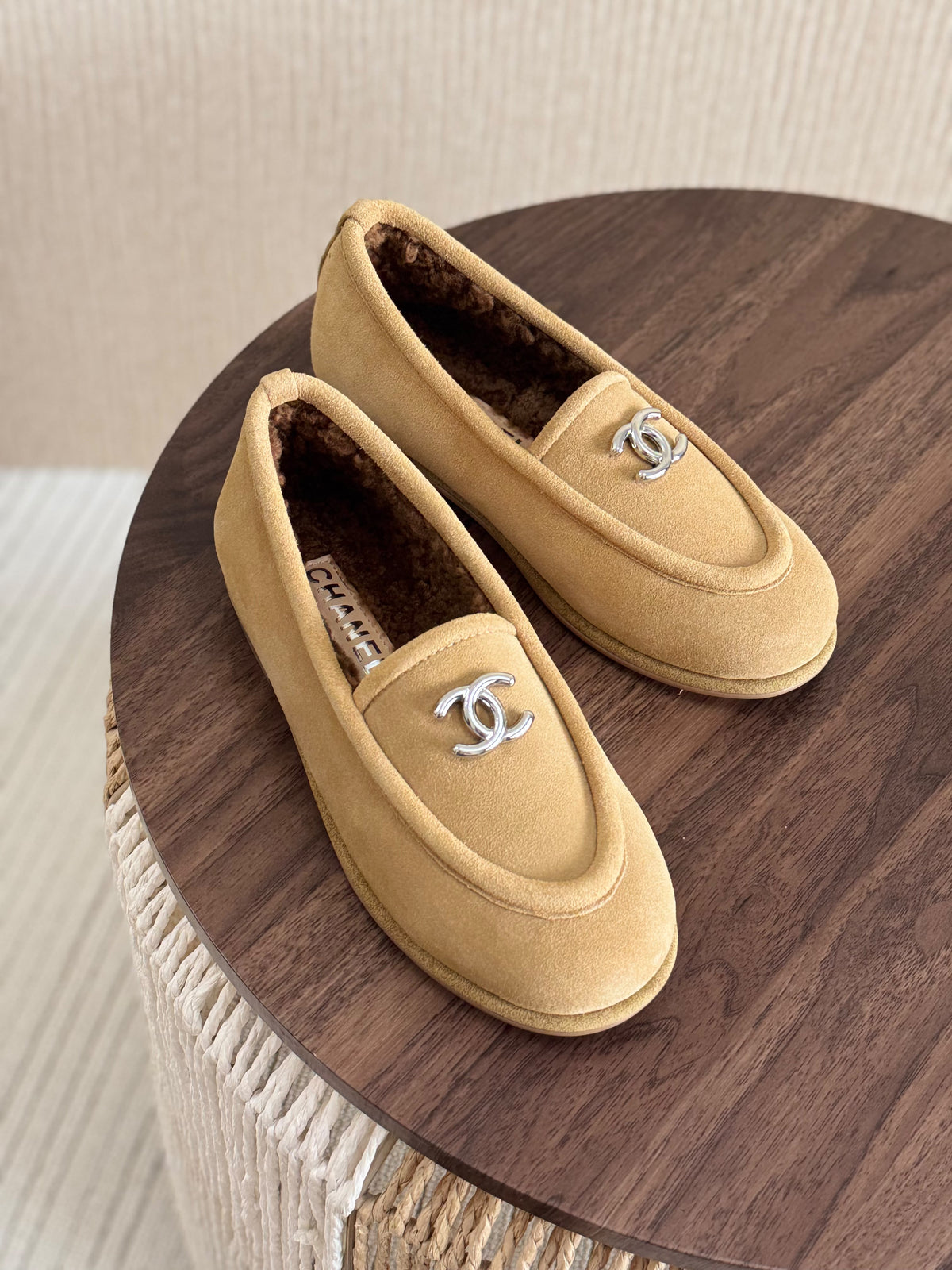 CHANEL Lined Loafer Flats