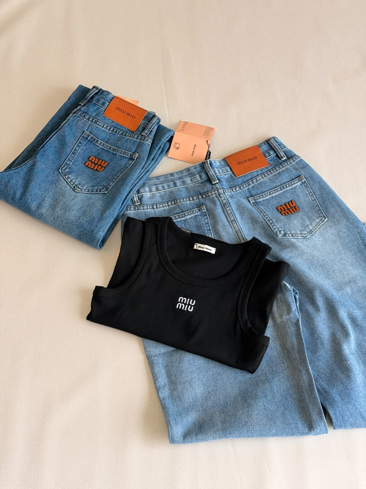 Miu Miu Embellished Logo Knit Tank Top