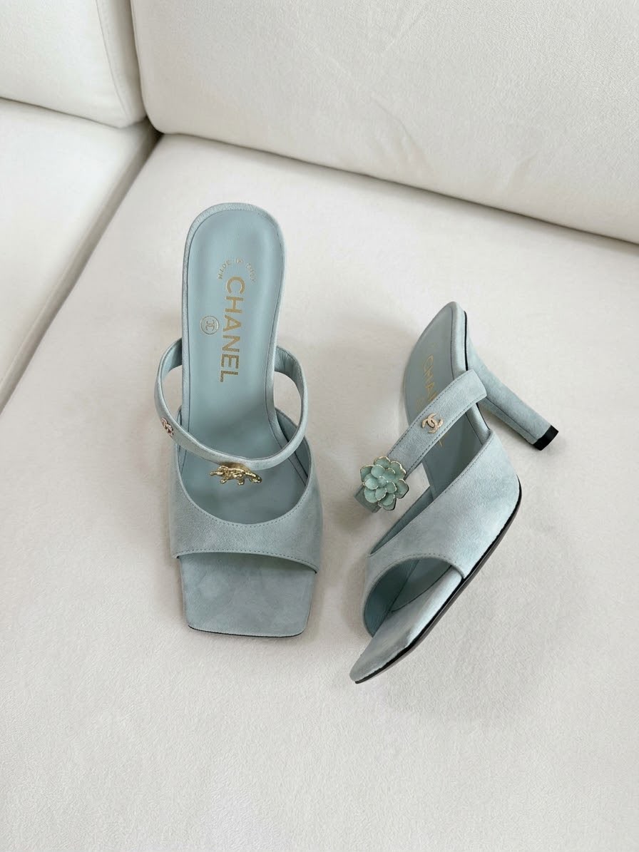 Chanel Suede Camellia & CC Jewel Strap