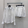 Dior Linen Long-Sleeve Shirt and Matching Shorts Set