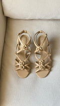 Chanel Camellia Flower Strappy Heeled Sandals