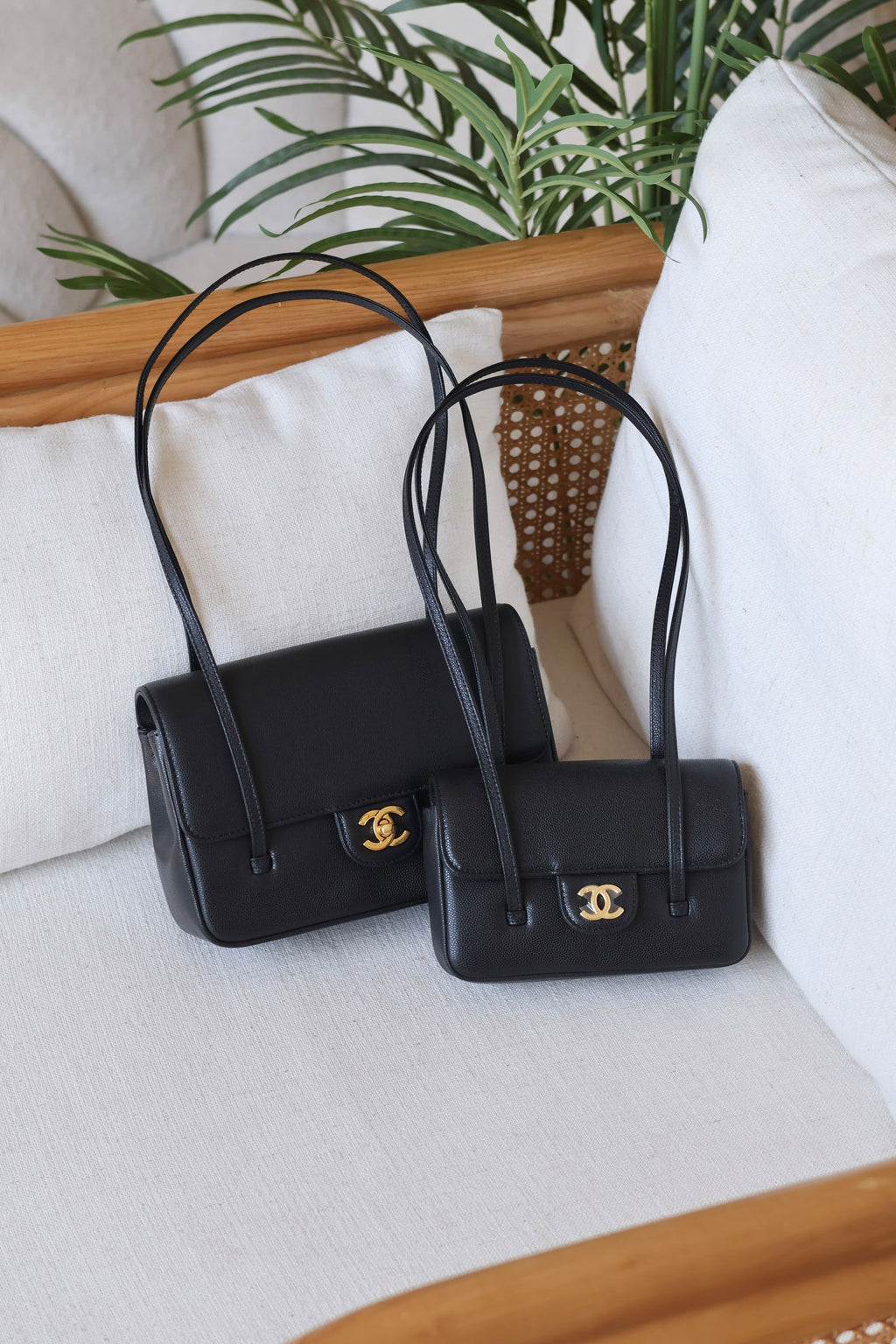 Chanel Flap Bag with CC Logo and Twin Straps