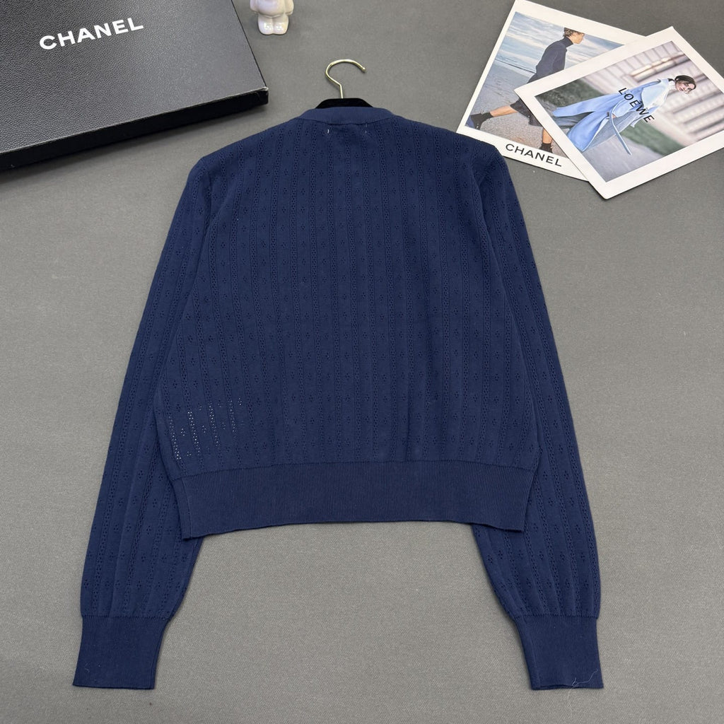 Miu Miu Pointelle Knit Button-Down Cardigan