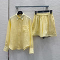 Dior Linen Long-Sleeve Shirt and Matching Shorts Set