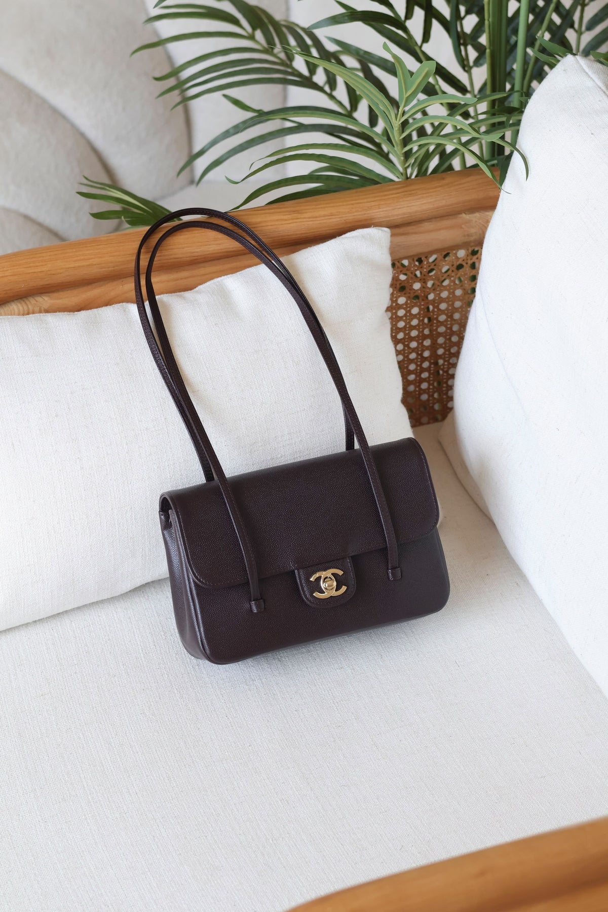 Chanel Flap Bag with CC Logo and Twin Straps