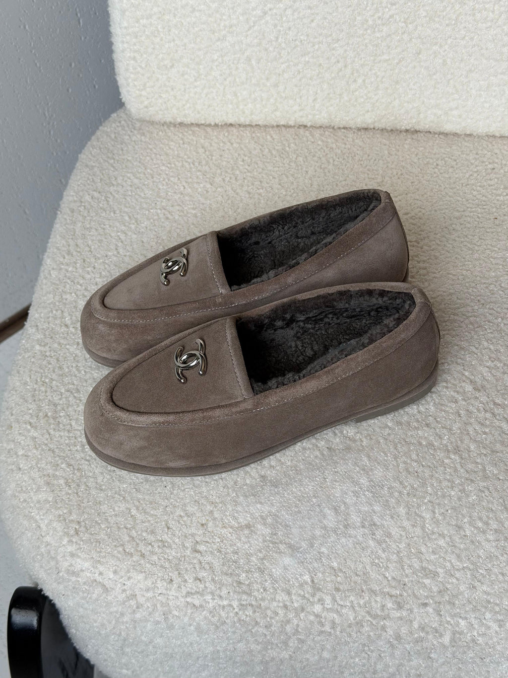 CHANEL Fleece-Lined Loafer Flats