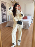 Chanel Zip-Up Tracksuit with CC Logo