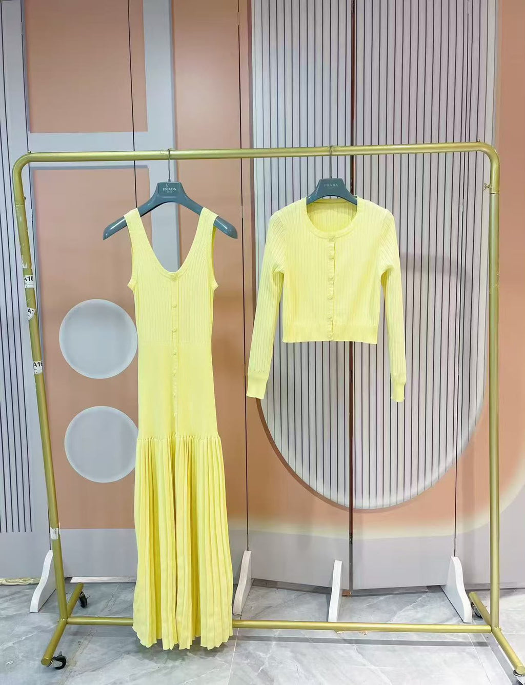 Sandro  Button-Up Maxi Dress and Matching Cardigan Set