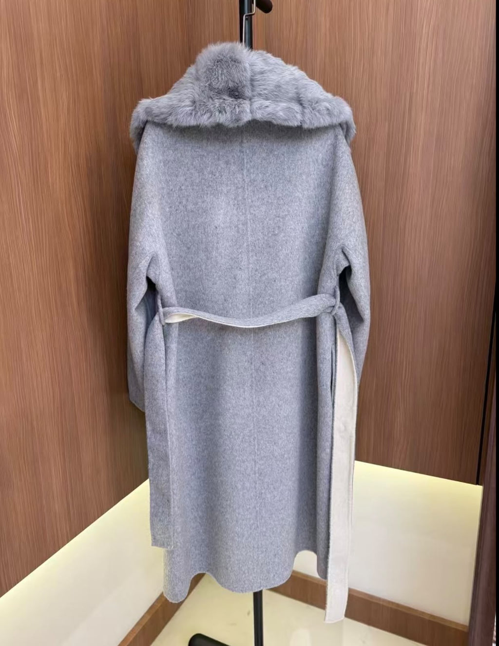 Loro Piana Cashmere/Wool Coat with Fur Collar (