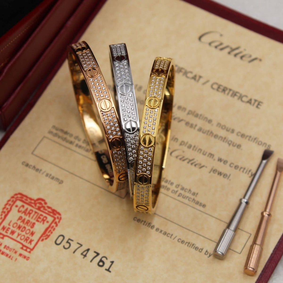 Cartier LOVE Bracelet with  Pavé Diamonds