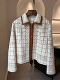 Hermès Printed Silk-Lined Wool/Cashmere Zip Jacket