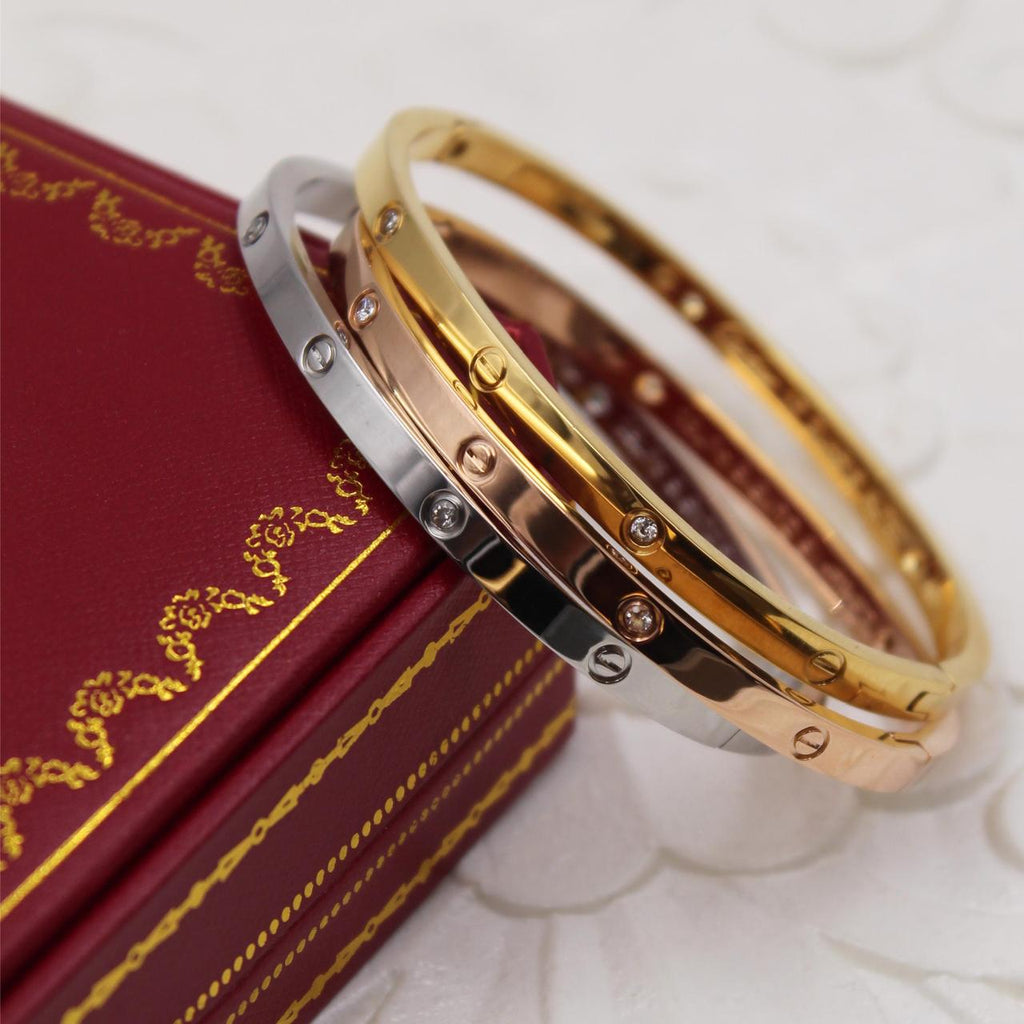 Cartier LOVE Bracelets in White Gold, Yellow Gold and Rose Gold