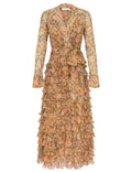 ZIMMERMANN Tiered-Ruffle Midi Dress