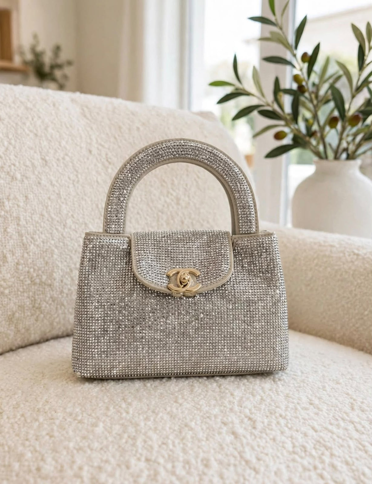 CHANEL Sparkle Rounded Handle Flap Bag