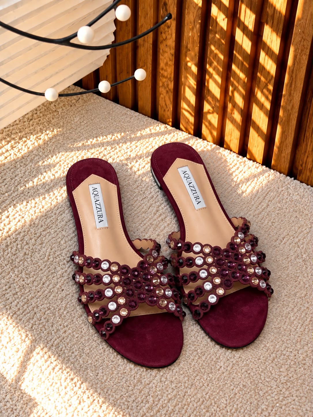 Aquazzura Beaded / Embellished Flat Sandals