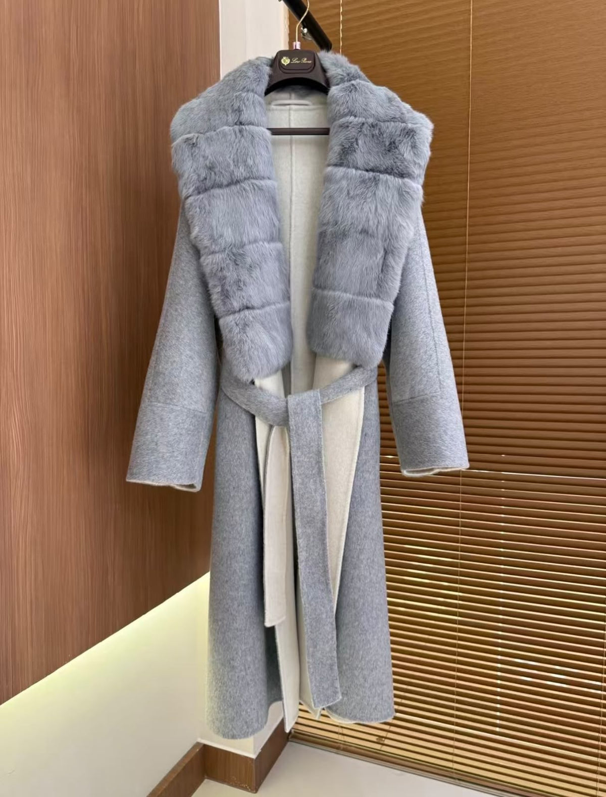 Loro Piana Cashmere/Wool Coat with Fur Collar (
