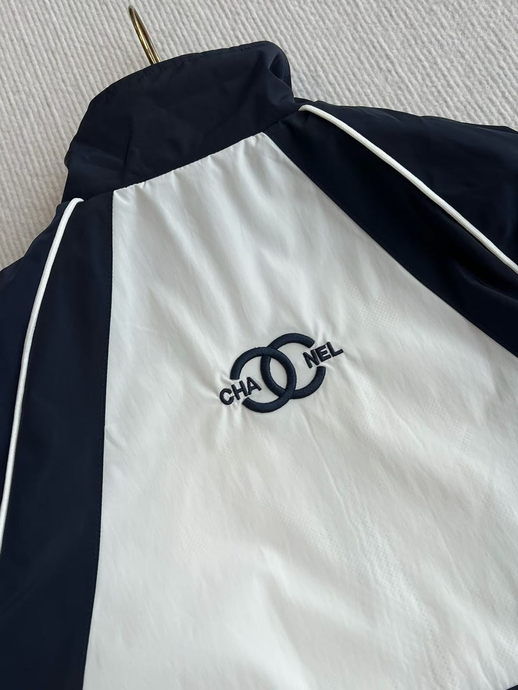 Chanel Embroidered Logo Track Jacket