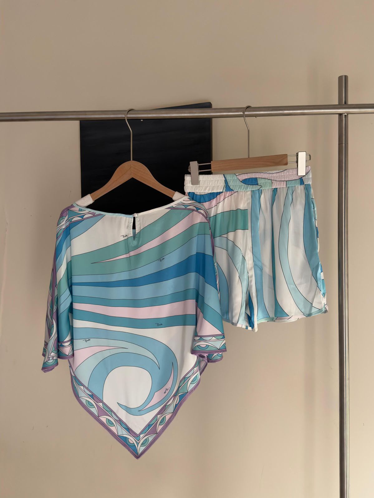 Pucci Marmo Print Silk Top & Shorts Set