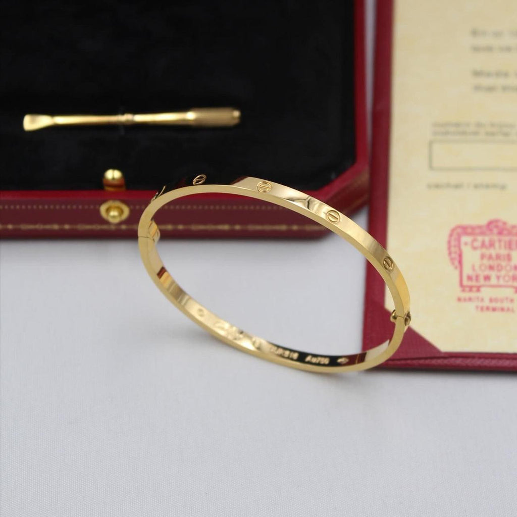Cartier LOVE Small Model Bracelets with Diamonds in Rose Gold, White Gold and Yellow Gold