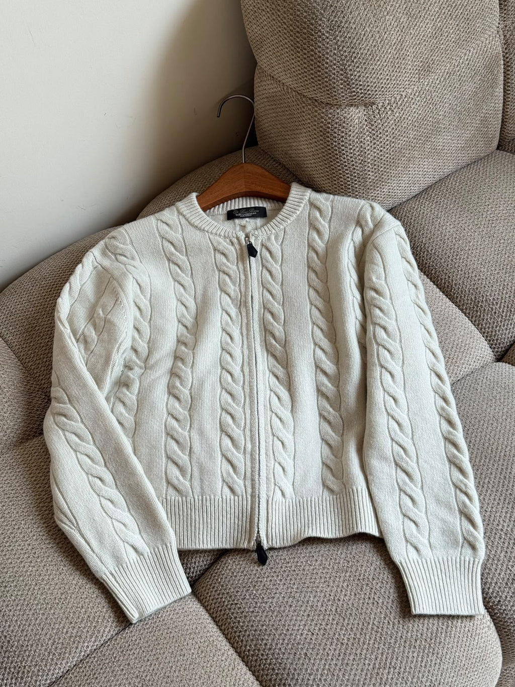 Loro Piana Cable-Knit Zip-Up Cashmere Cardigan Collection
