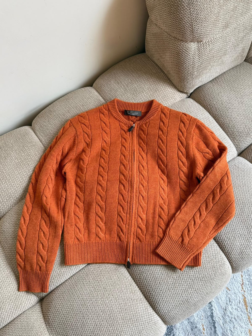 Loro Piana Cable-Knit Zip-Up Cashmere Cardigan Collection