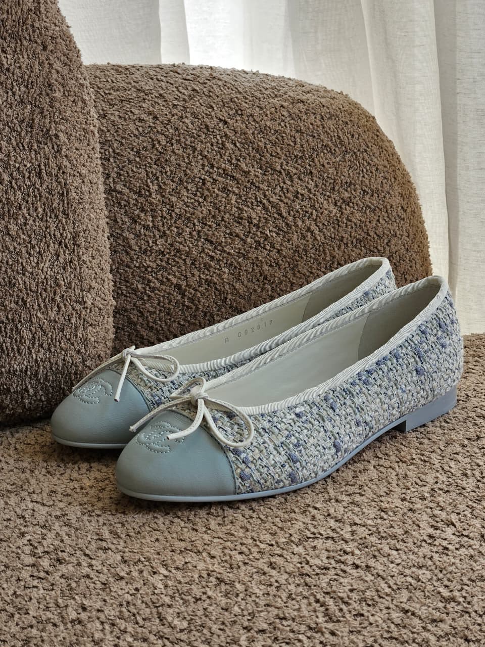 Chanel Tweed & Leather Toe-Cap Ballerina Flats