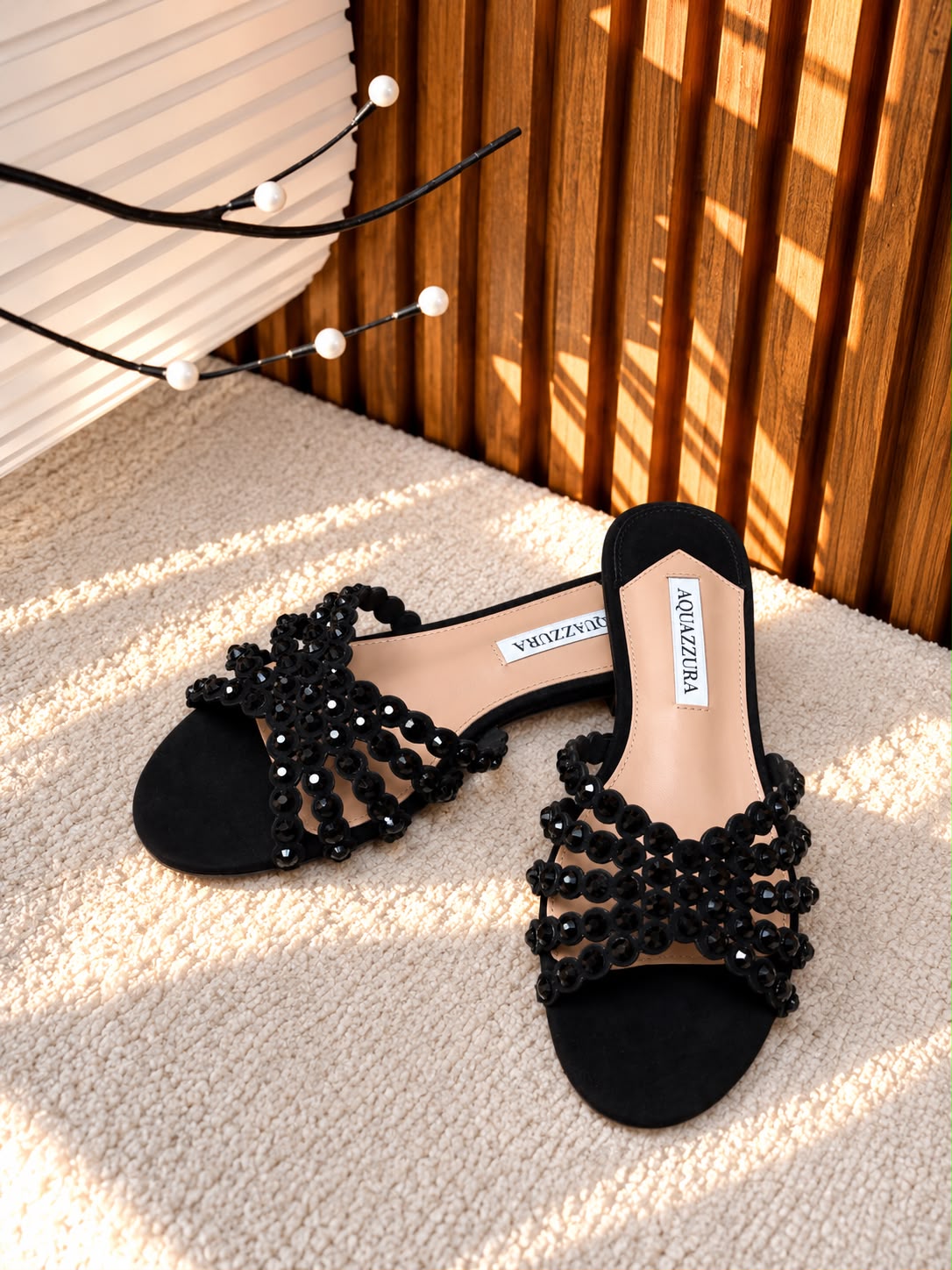 Aquazzura Beaded / Embellished Flat Sandals