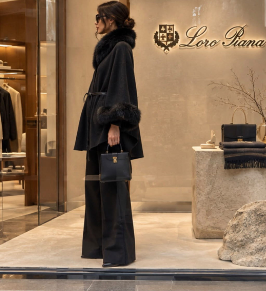LORO PIANA Trimmed Belted Cape
