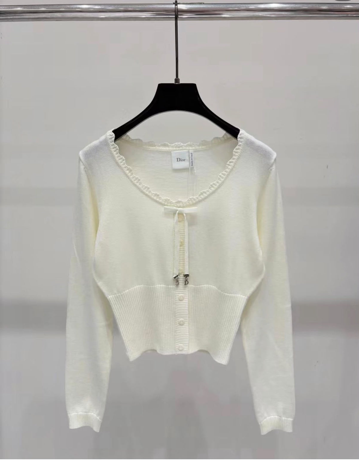 Dior Knit Cardigan with Bow Detail