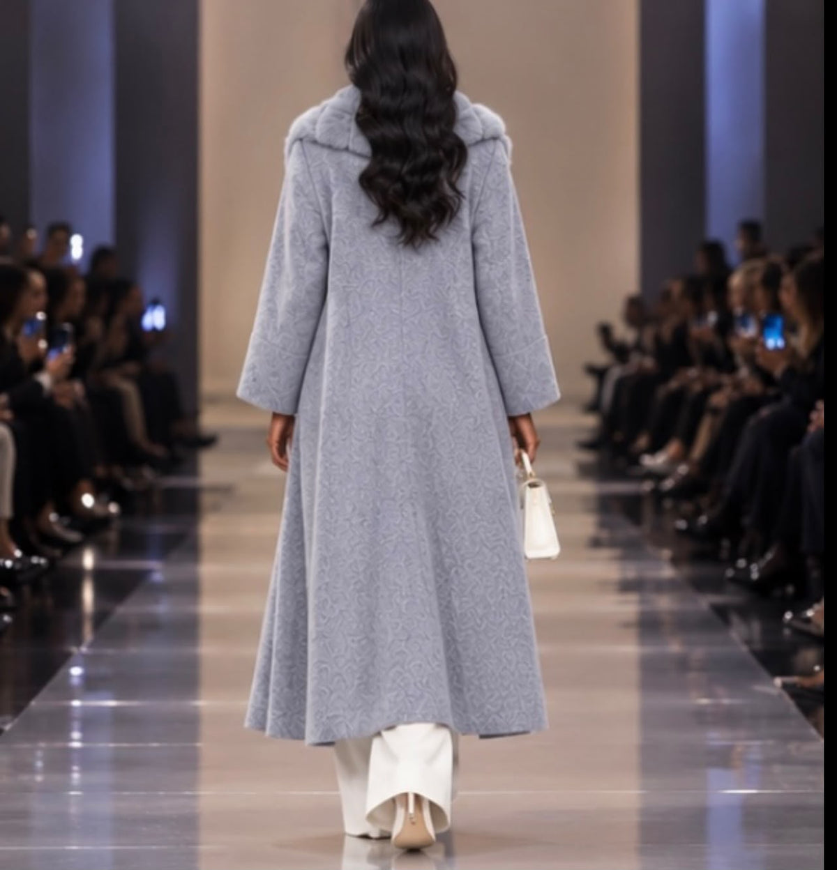 Loro Piana Long Cashmere Coat with Fur Collar