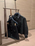 Miu Miu Leather Jacket and Matching Skirt Set with Embroidered Logo