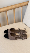 Chanel Suede Cap-Toe Slingback