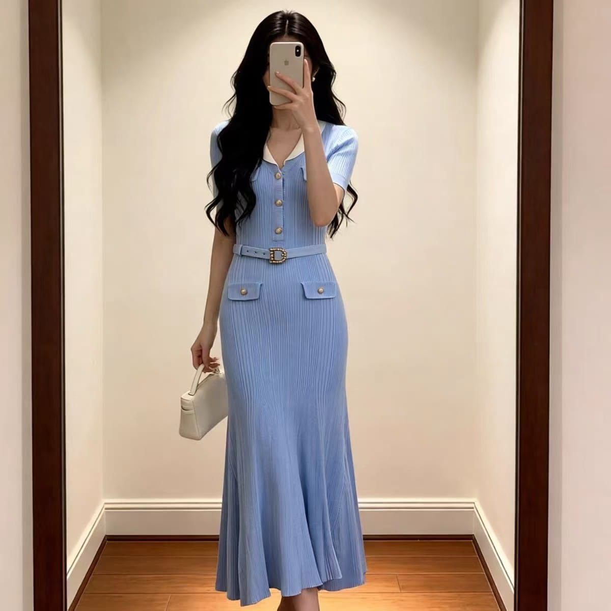 Self-Portrait Knit Midi Dress