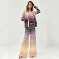 Missoni Gradient Zigzag Knit Cardigan and Pants Set