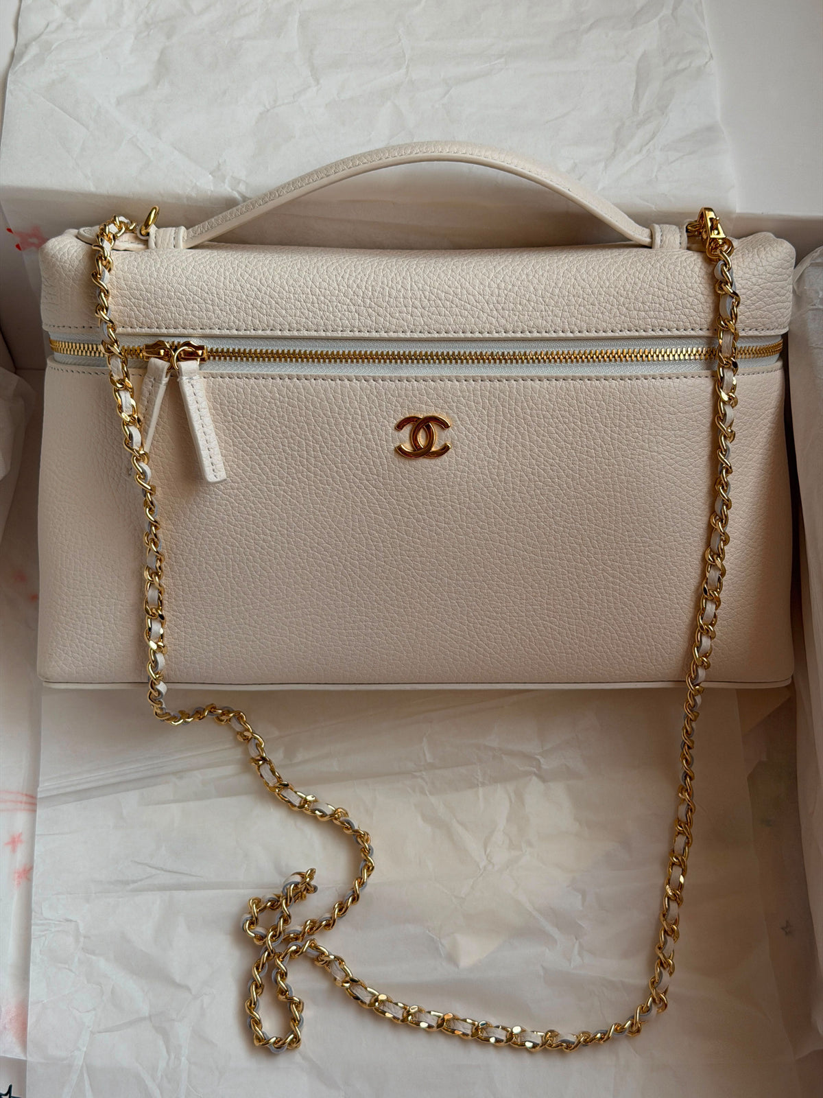 Chanel white Caviar Vanity