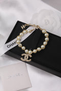 Chanel-Inspired Pearl Bracelet with Gold CC Charm