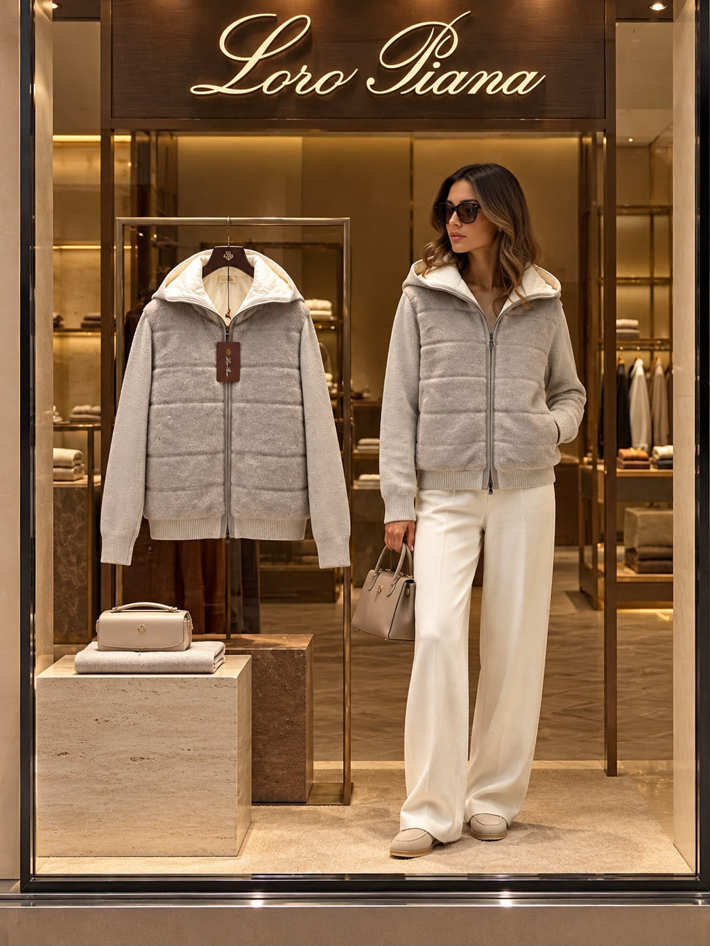 Loro Piana Reversible Hooded Cashmere and Fur-Trimmed Quilted Jacket