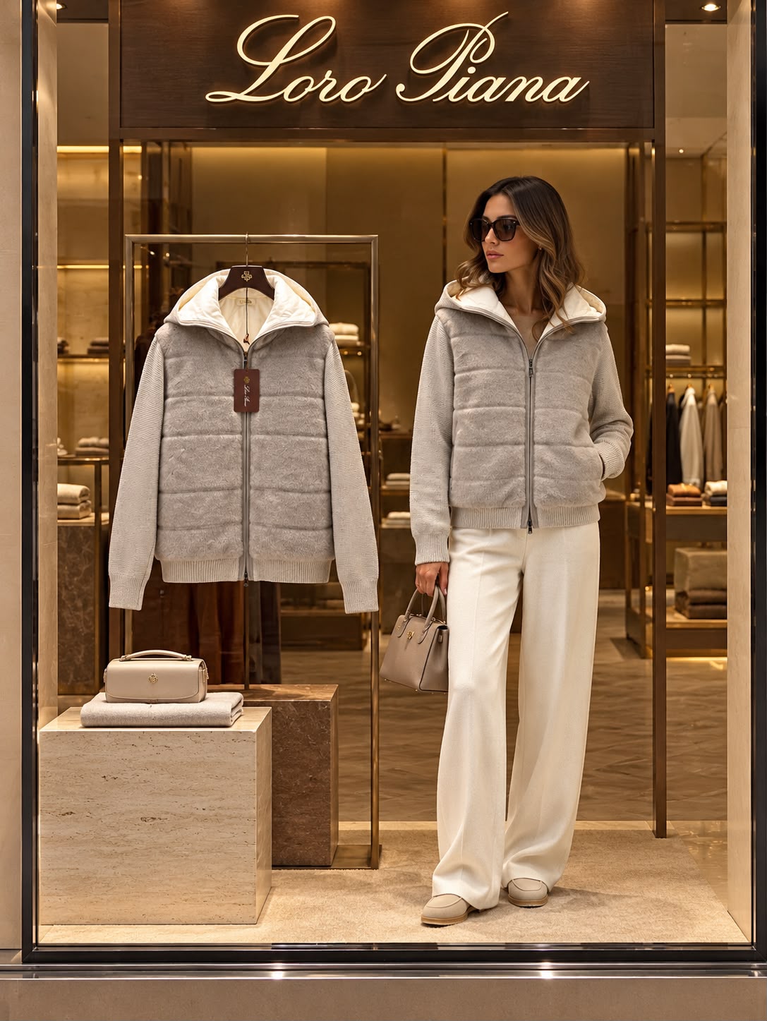 Loro Piana Reversible Hooded Cashmere and Fur-Trimmed Quilted Jacket