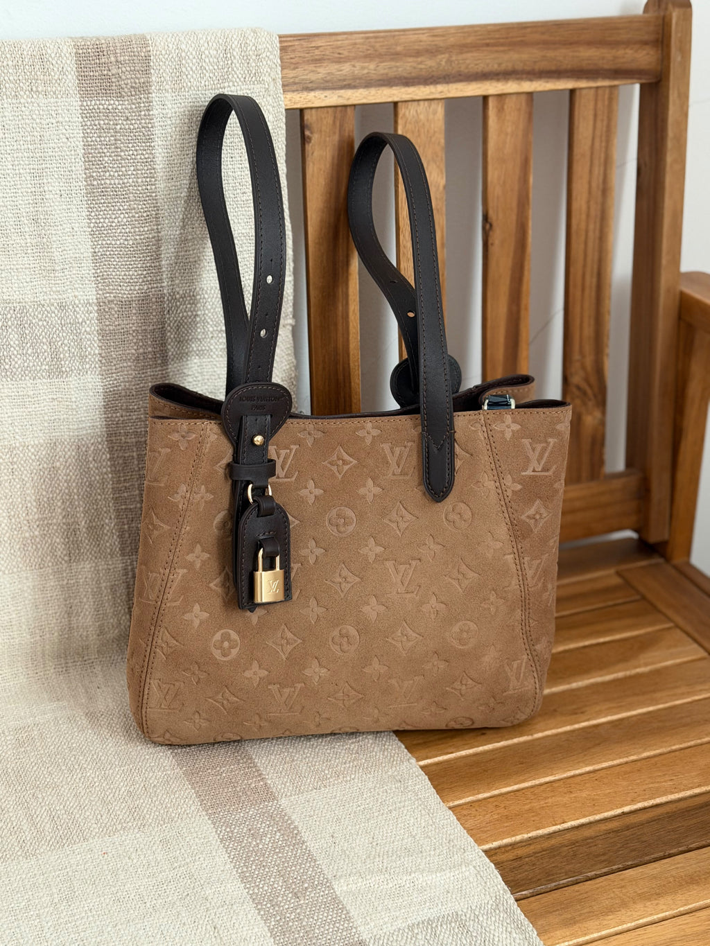 LV Tonal Monogram Padlock Tote Bag