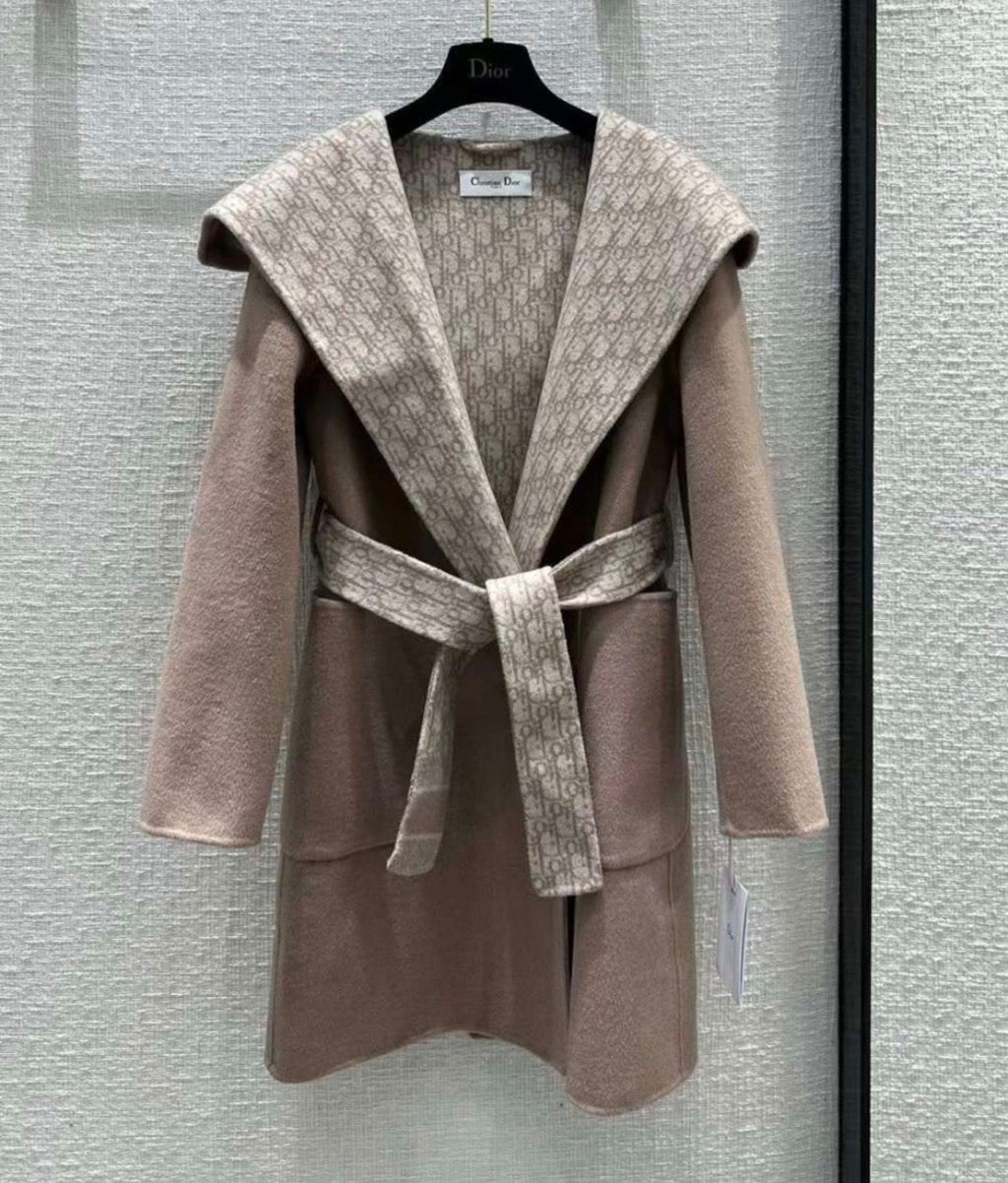 Christian Dior Oblique Reversible Belted Wool Coat / Jacket