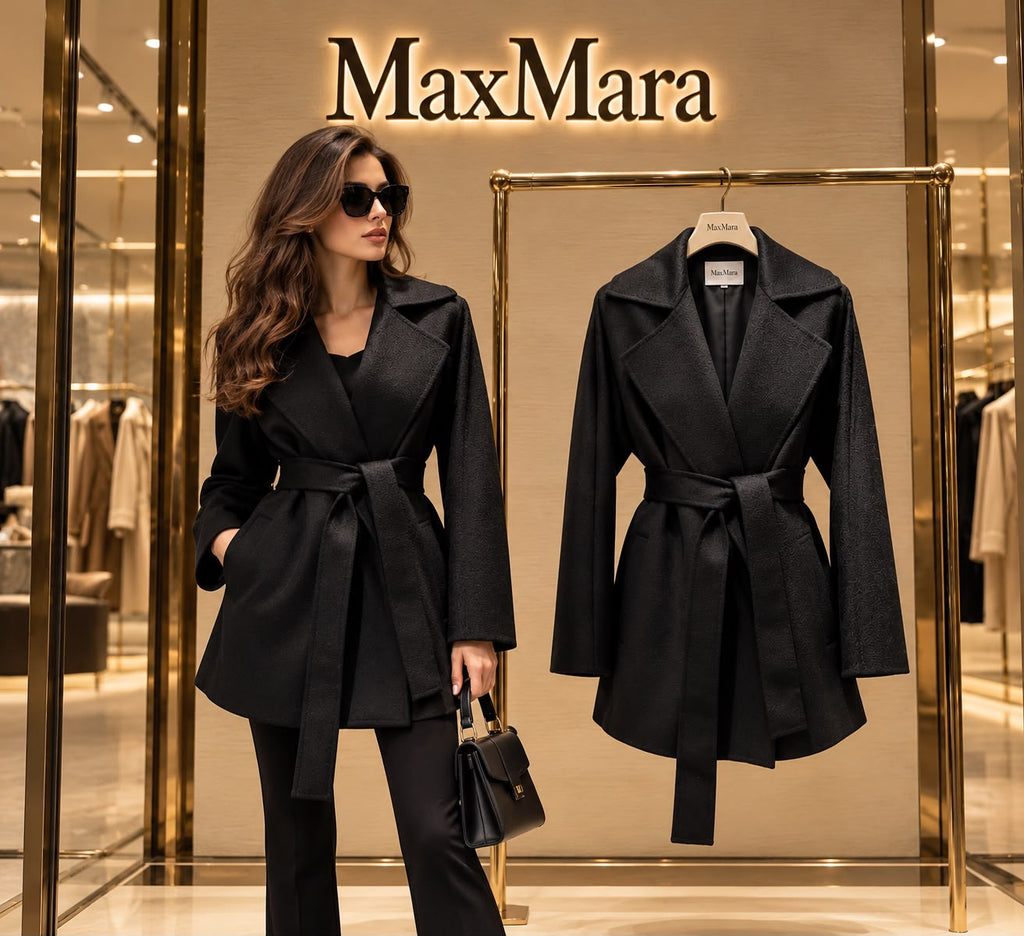 Max Mara Classic Short Belted Wool Coat