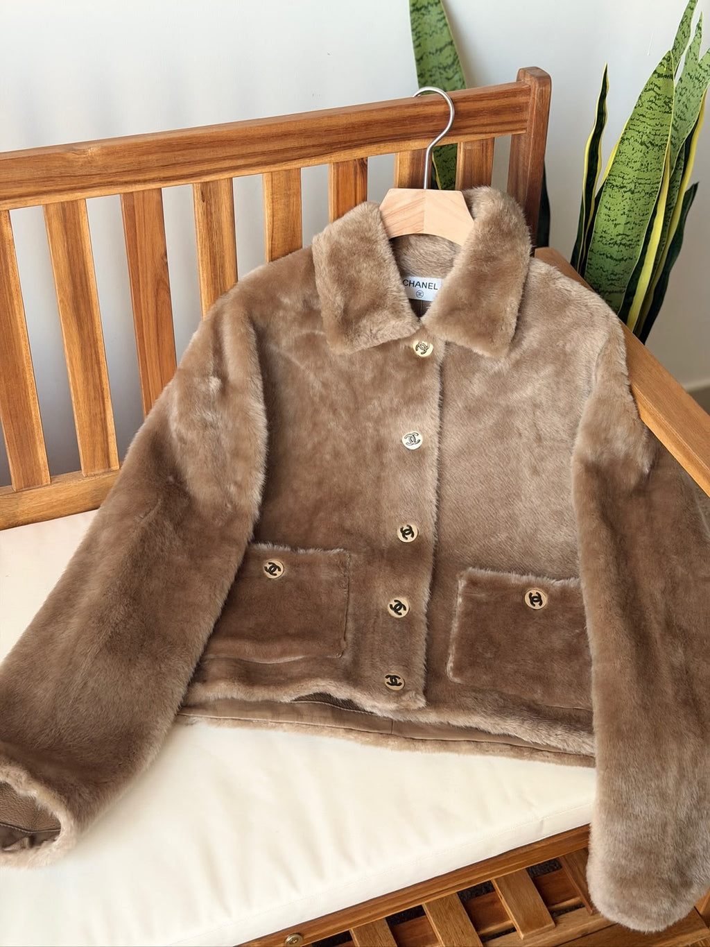 Chanel Faux Fur Shearling Short Jacket