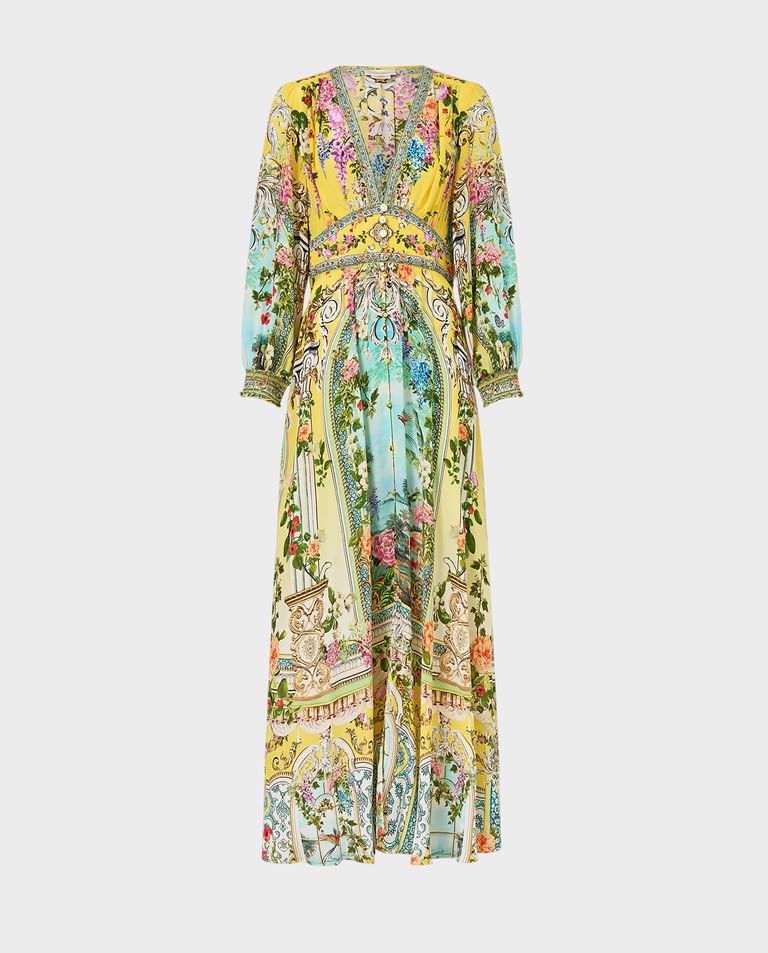 Camilla Crystal-Embellished Printed Silk Maxi Dress